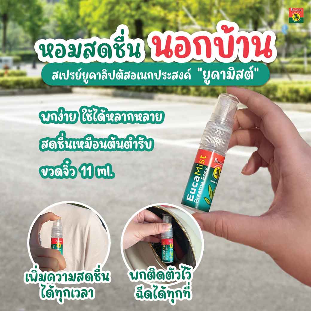 BOSISTOS EUCALYPTUS SPRAY 11 CC. โบสิสโต ยูคาลิปตัส สเปรย์