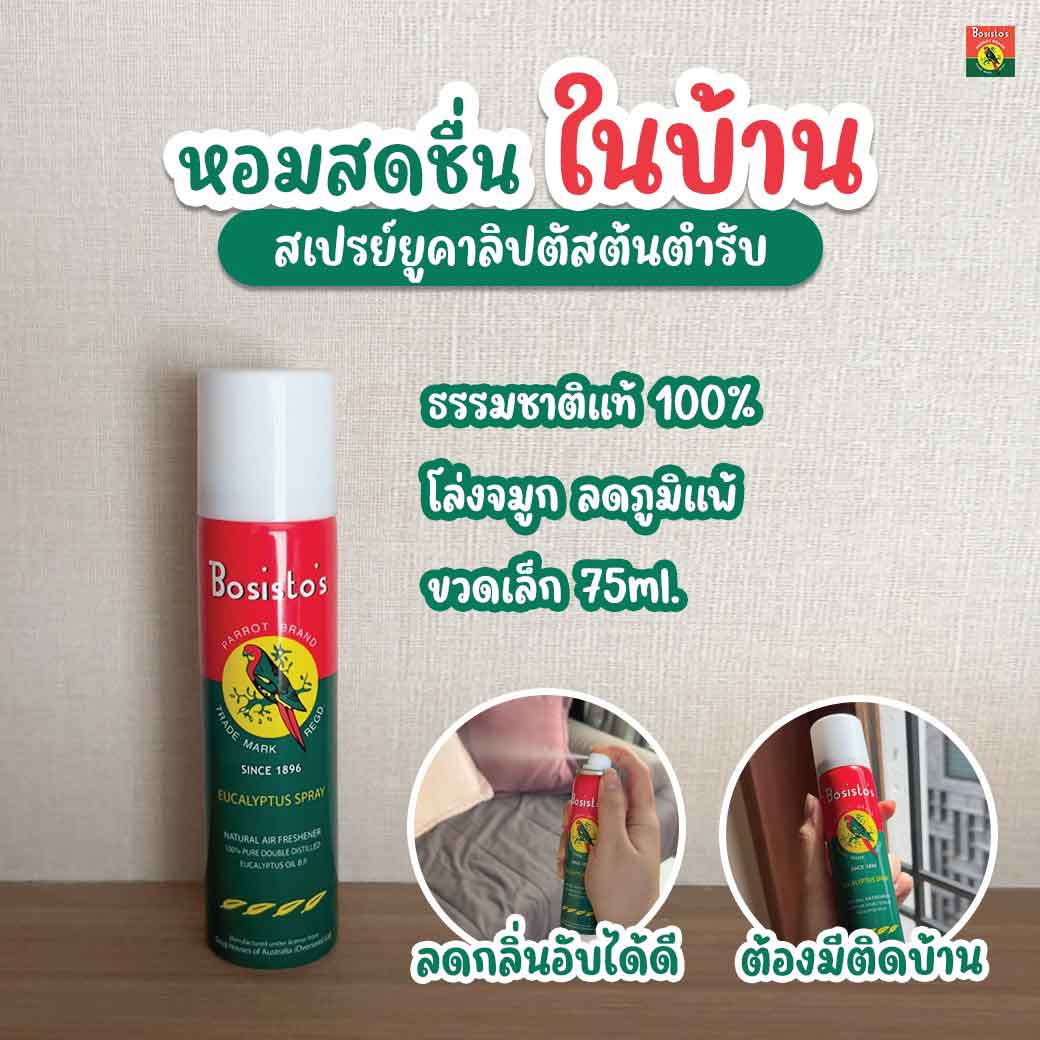 BOSISTOS EUCALYPTUS SPRAY 150 cc. โบสิสโต ยูคาลิปตัส สเปรย์