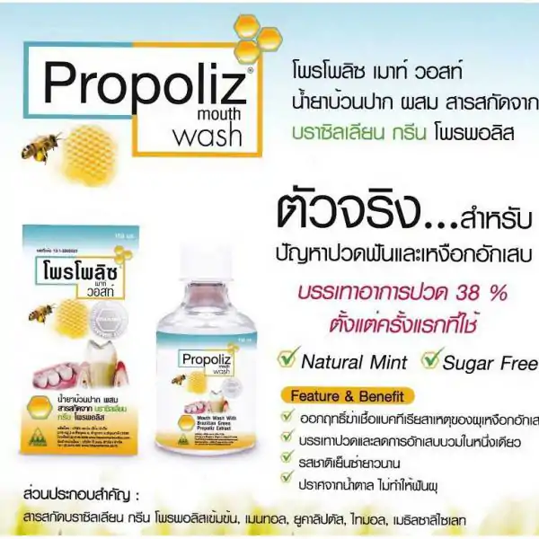 PROPOLIZ Mouth Wash 150 ml. โพรโพลิส 
