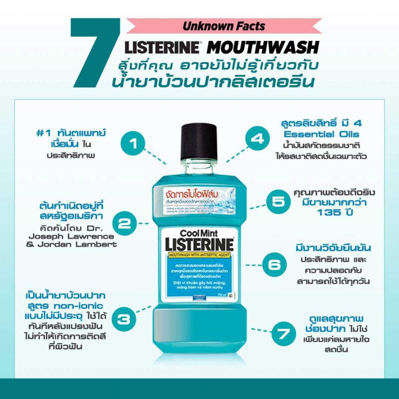 LISTERINE Coolmint 250ml.+ LISTERINE Total Care 250ml. ลิสเตอรีน คูลมินต์ + ลิสเตอรีน โทเทิล แคร์ 250มล.