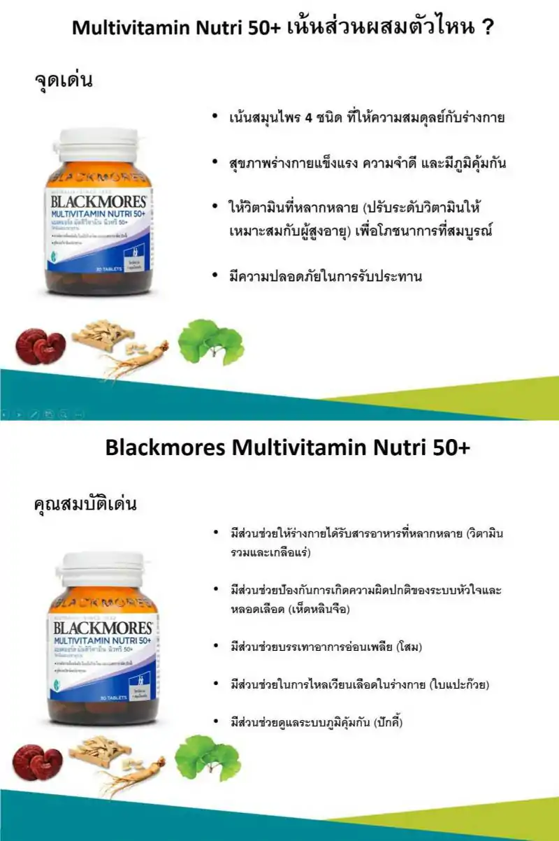 BLACKMORES Multivitamin Nutri50 30เม็ด
