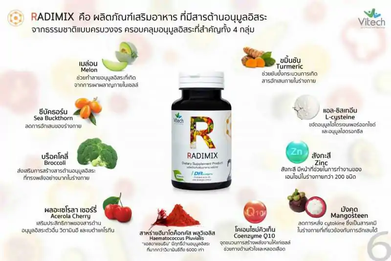 Vitech RADIMIX 30 เม็ด. ไวเทค เรดิมิกซ์