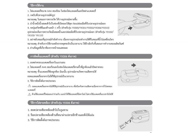 YUWELL Pulse Oximeter YX110 ยูเวล พลัช ออกซิเมเตอร์ วายเอ็กหนึ่งหนึ่งศูนย์
