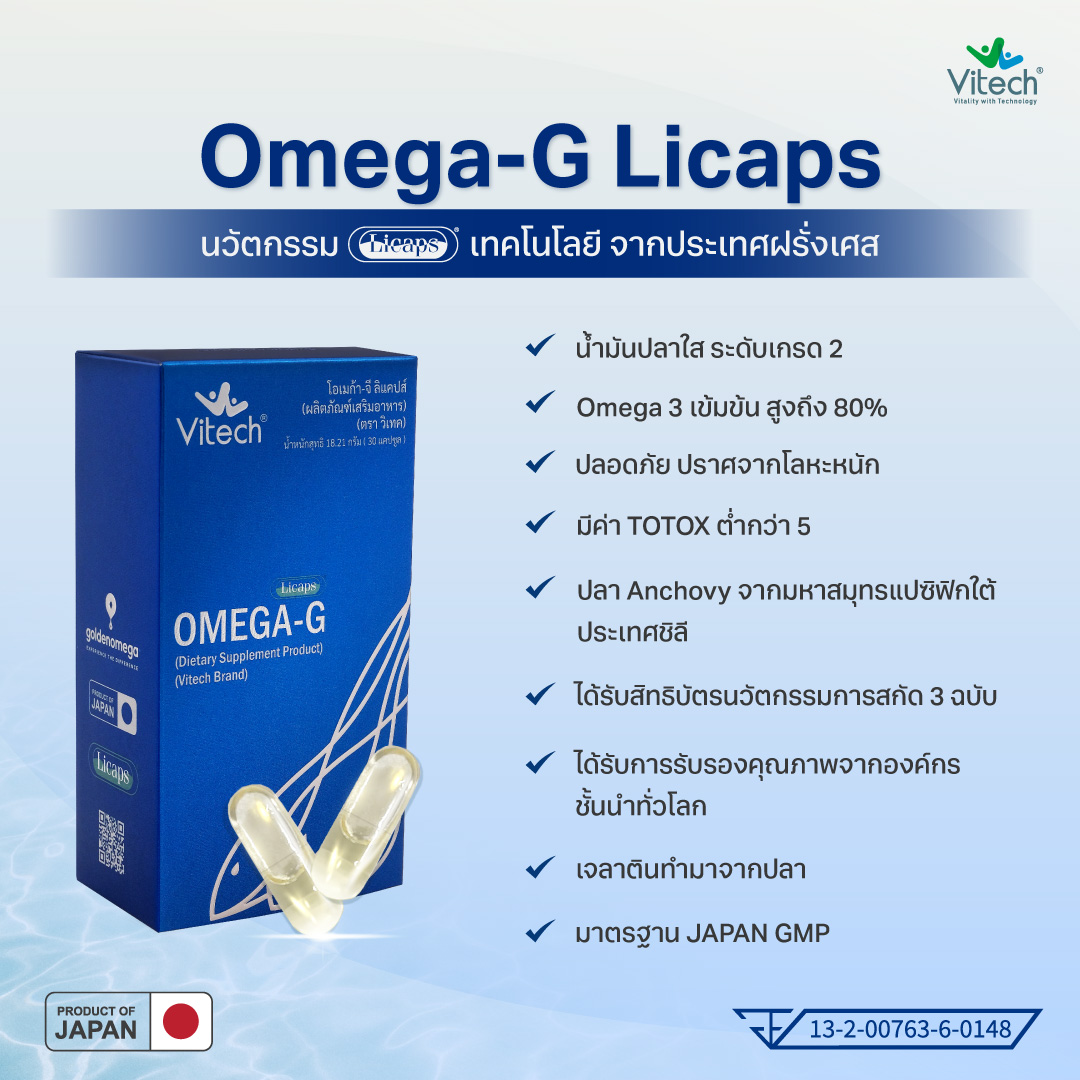 Vitech Omega G Licaps 30 Caps. วิเทค โอเมก้า จี ลิแคปส์