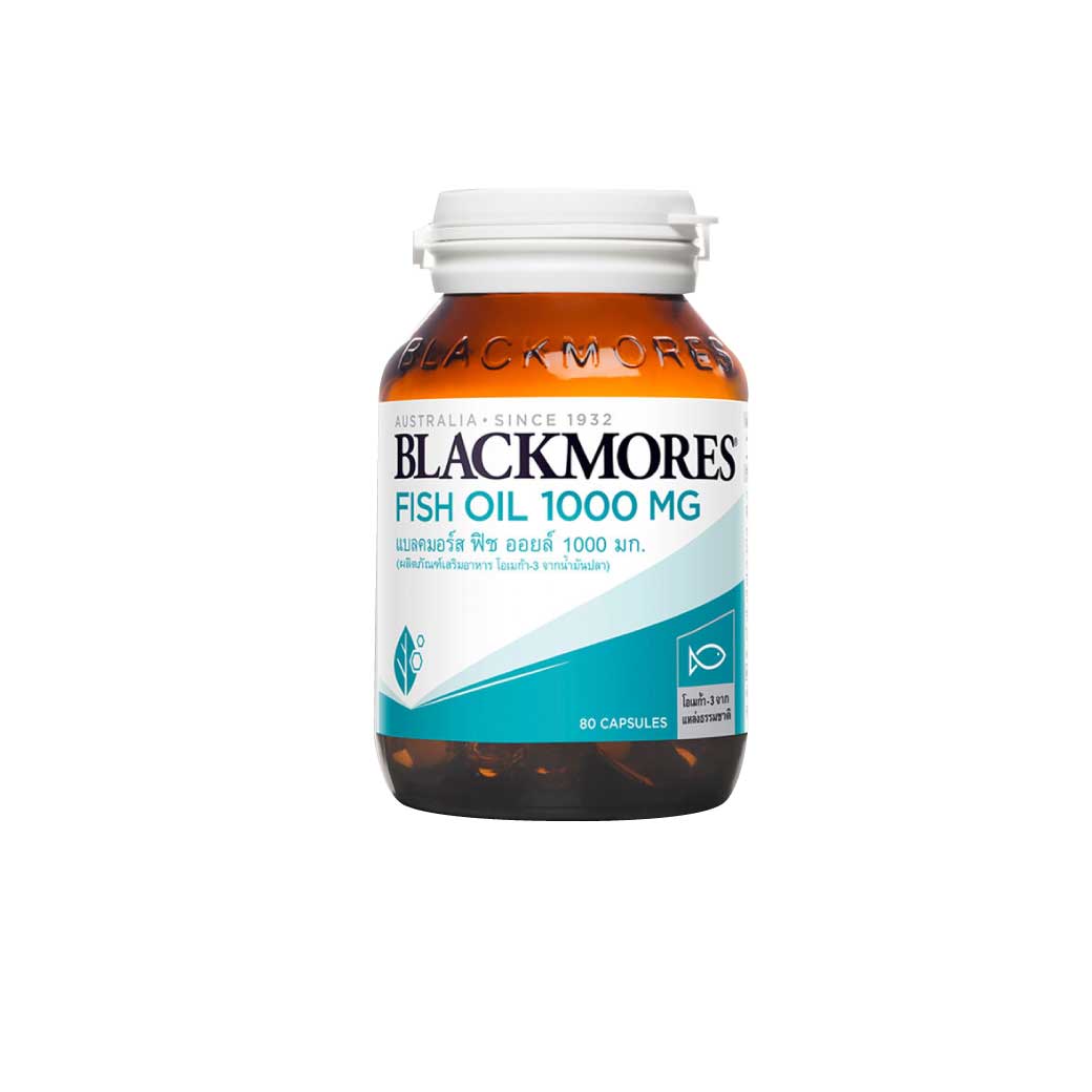 Blackmores Fish Oil 1000 mg.(80 เม็ด) แบลคมอร์ส ฟิชออย