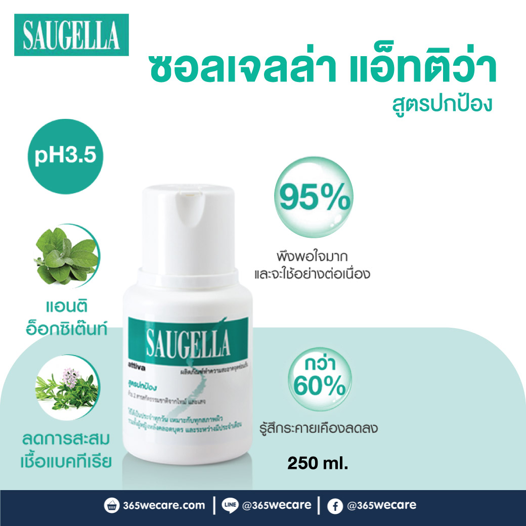 SAUGELLA Attiva pH3.5 250ml. ซอลเจลล่า แอ็ทติว่า