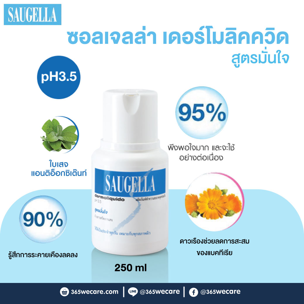 SAUGELLA Dermoliquid pH 3.5 250ml. ซอลเจลล่า เดอร์โมลิคควิด