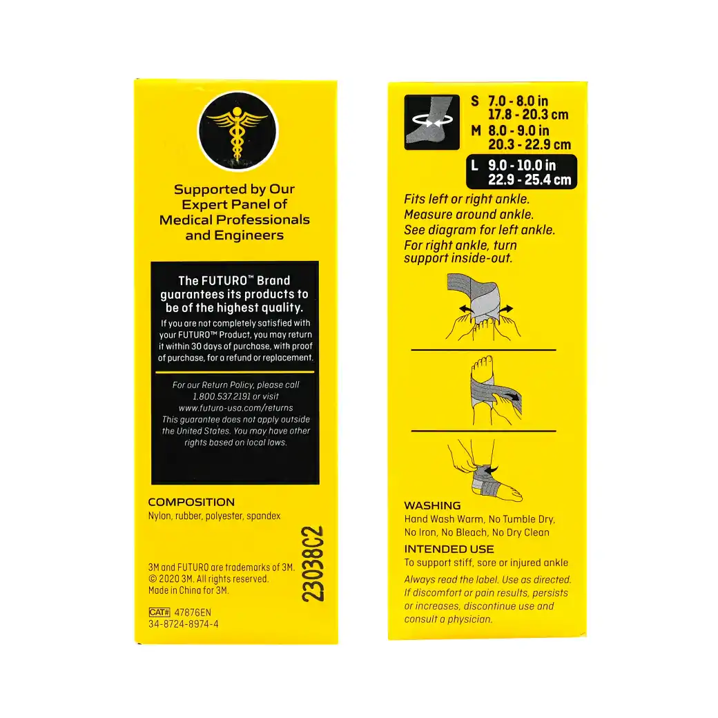 FUTURO Wrap Around Ankle อุปกรณ์พยุงข้อเท้า Size L สีน้ำตาล. ฟูทูโร่