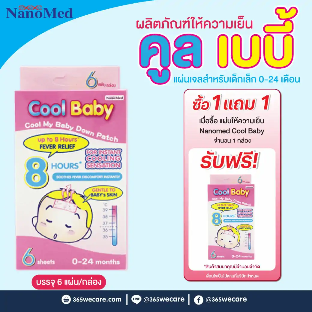 Nanomed Cool Baby 6 Sheets นาโนเมด แผ่นแปะลดไข้เด็ก 0-24เดือน