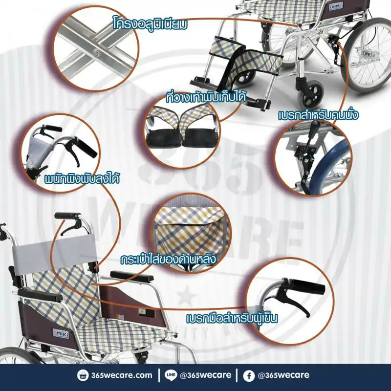 MIKI Wheelchair มิกิ วีลแชร์ รุ่น MOCC-43JL