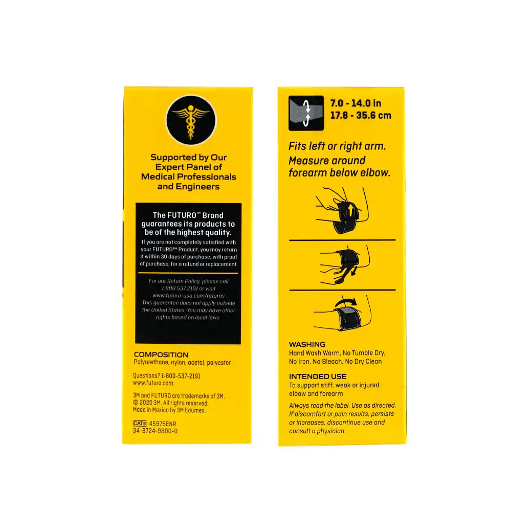 FUTURO Sport Adjustable Tennis Elbow Support อุปกรณ์พยุงกล้ามเนื้อแขน สีดำ. ฟูทูโร่
