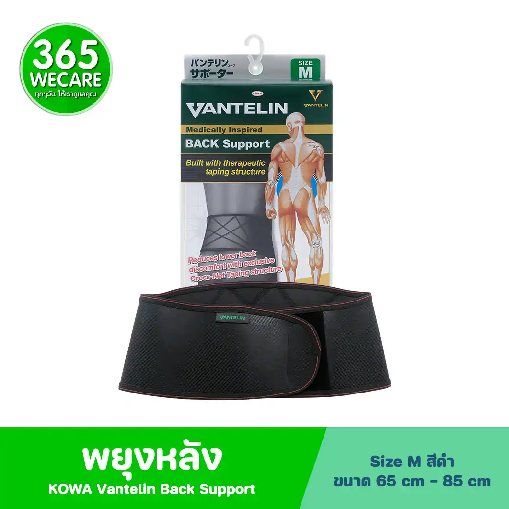 KOWA Vantelin Back Support Size M Black โคว่า แวนเทลิน ซัพพอร์ตพยุงหลัง M ดำ