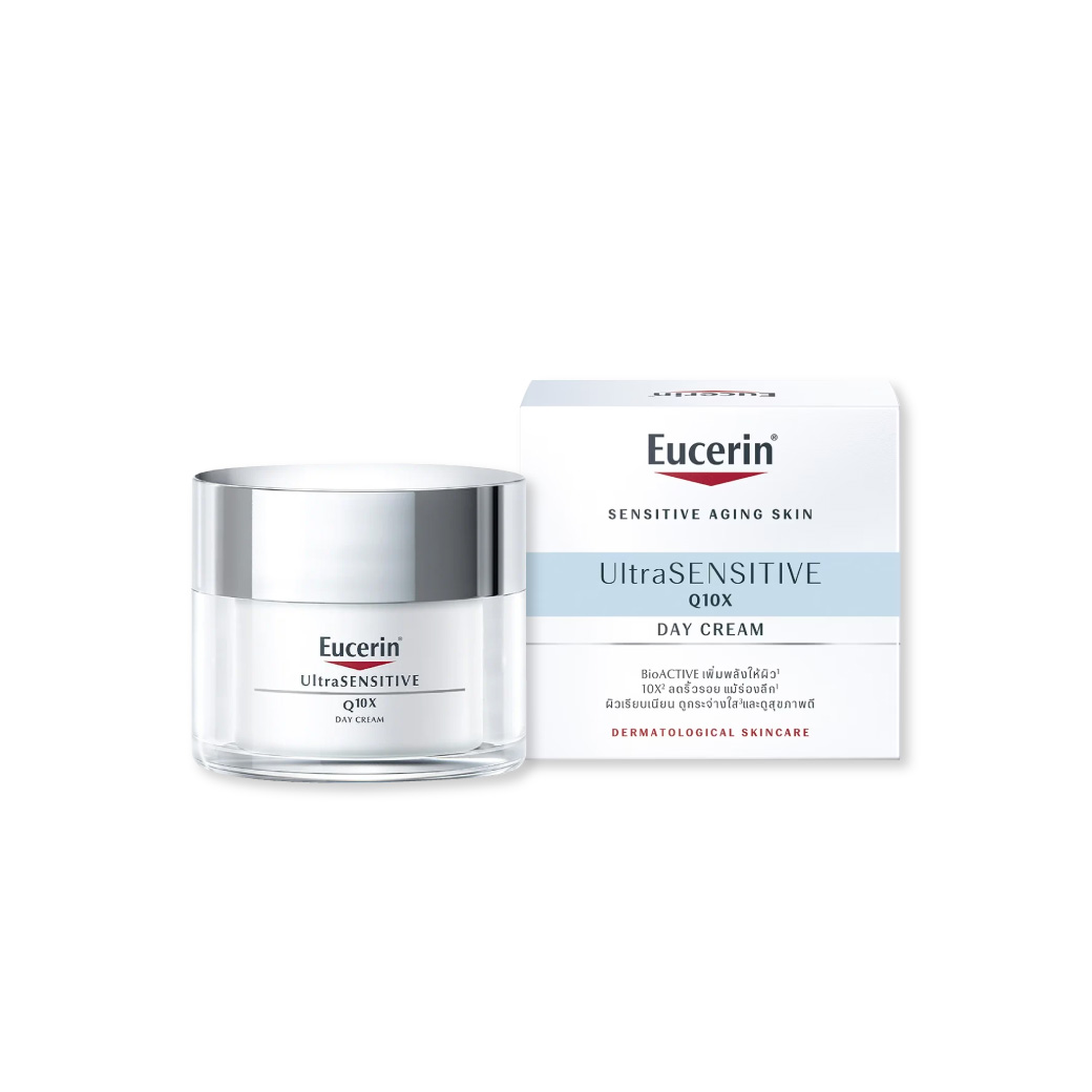 EUCERIN Ultra Sensitive Q10X Day Cream 50ml. ยูเซอริน อัลตร้า เซนซิทีฟ คิวเท็นเอ็ก เดย์ ครีม 50มล.