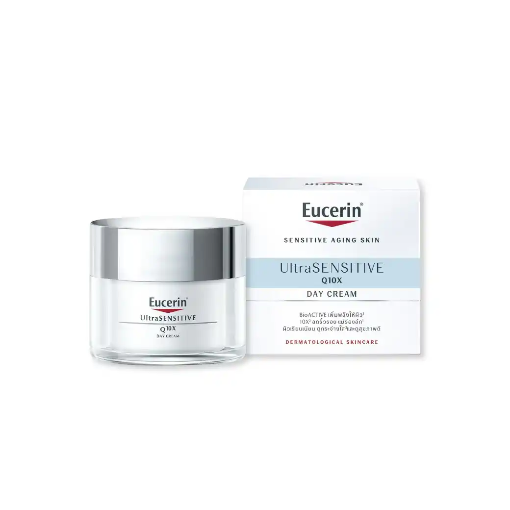 EUCERIN Ultra Sensitive Q10X Day Cream 50ml. ยูเซอริน อัลตร้า เซนซิทีฟ คิวเท็นเอ็ก เดย์ ครีม 50มล.