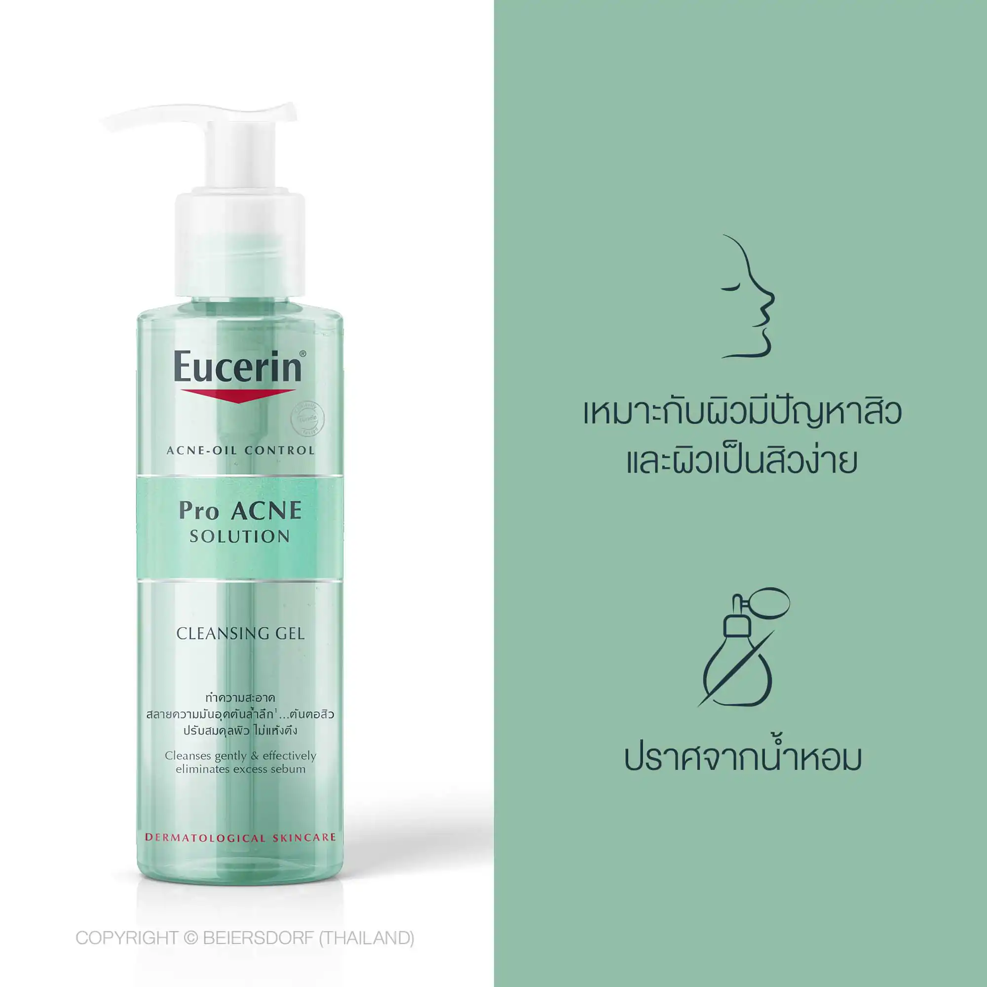 EUCERIN Pro Acne Cleansing Gel 200 ml. ยูเซอรีน โปร แอคเน่ คลีนซิ่ง เจล 20มล.