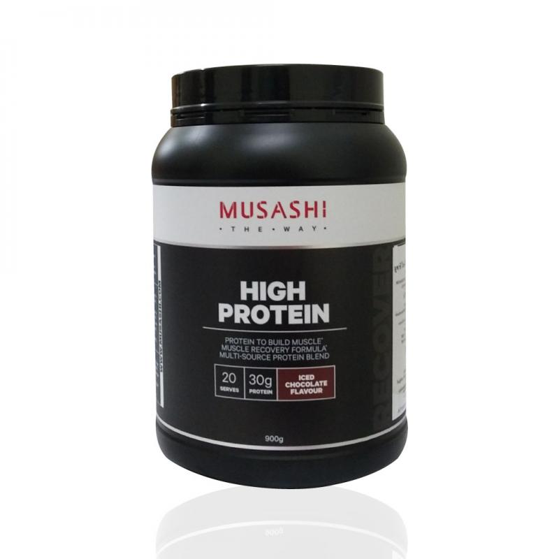 MUSASHI P High Protein Chocolate 900g. มูซาชิ โปรตีนจากนม