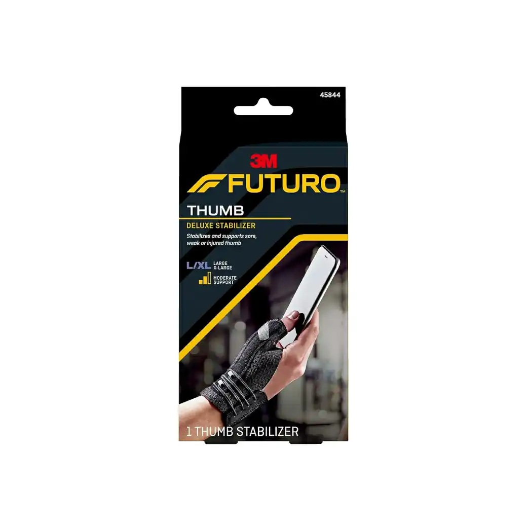 FUTURO Deluxe Thumb Stabilizer 45844 อุปกรณ์พยุงนิ้วหัวแม่มือ Size L-XL สีดำ. ฟูทูโร่