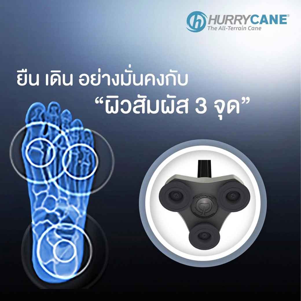 Nurture ไม้เท้าเฮอริเคน Hurrycane 3 ขาเล็ก สีแดง