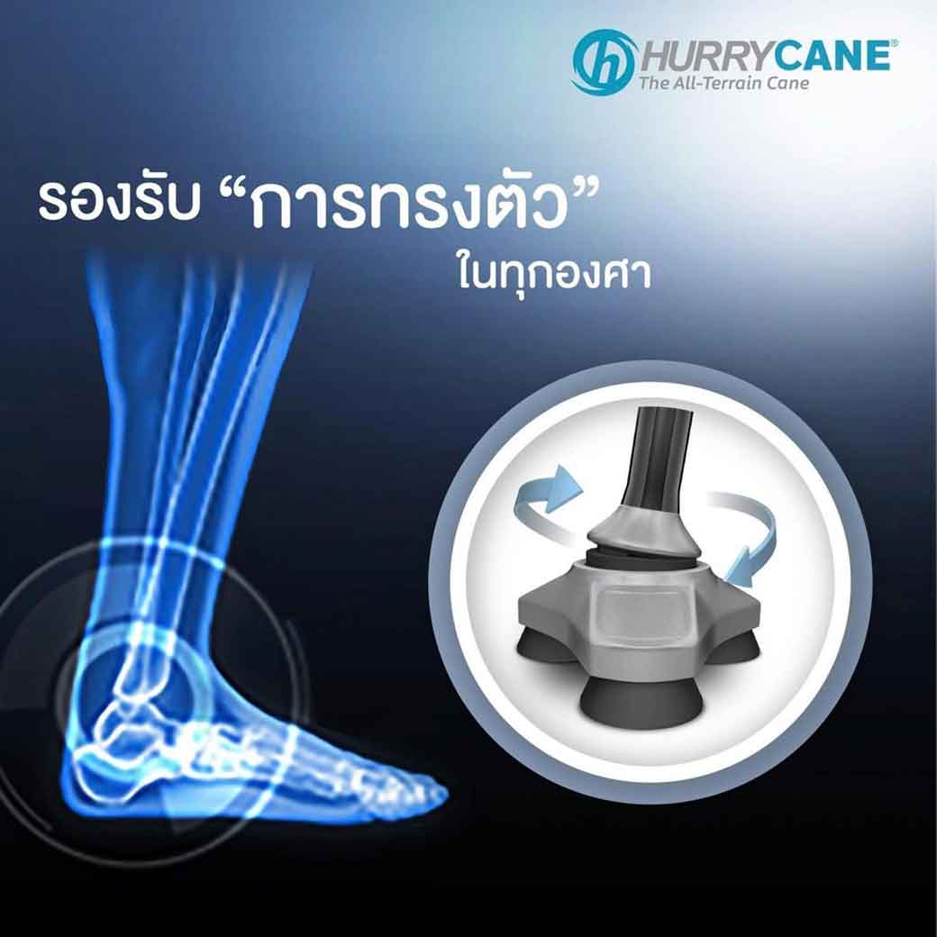 Nurture ไม้เท้าเฮอริเคน Hurrycane 3 ขาเล็ก สีแดง