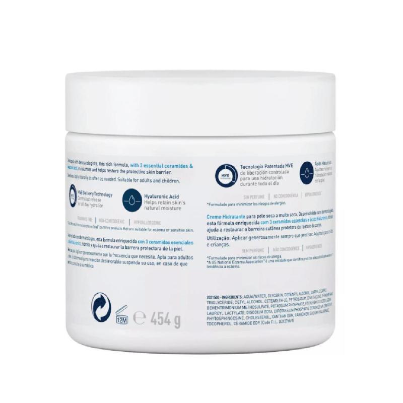 CERAVE Moisturising Cream 454g.Free Hydrating Cleanser 20ml.x2 เซราวี มอยสเจอร์ไรซิ่ง ครีม ฟรี ไฮเดรดติ้ง คลีนเซอร์