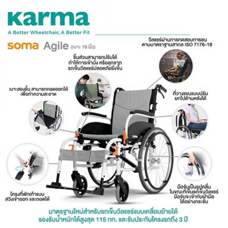 KARMA AGLล้อ22 เบาะ18นิ้วBright Silver White-Gray ล้อซี่