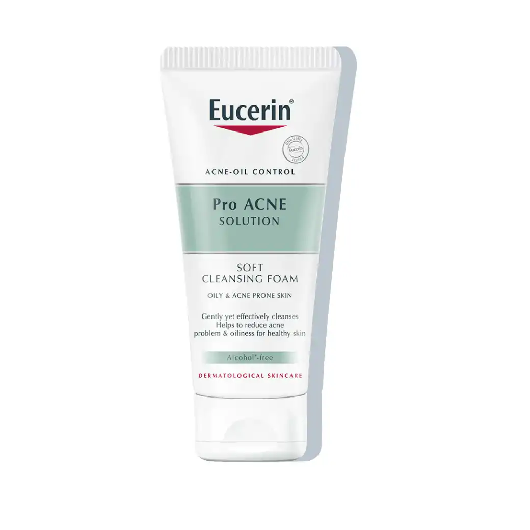 EUCERIN Pro Acne Gentle Cleansing Foam 50g. ยูเซอริน โปร แอคเน่ โซลูชั่นซอฟท์ คลีนซิ่ง โฟม 50กรัม