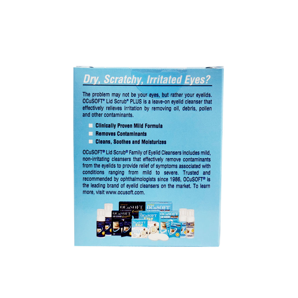 OCUSOFT LID Scrub Plus Pads 30แผ่น  อ๊อกคิวซอฟท์ ลิด สครับ พลัส