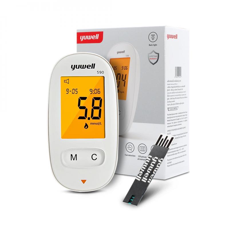 YUWELL เครื่องวัดน้ำตาล Accusure590+Strip10+เข็ม10