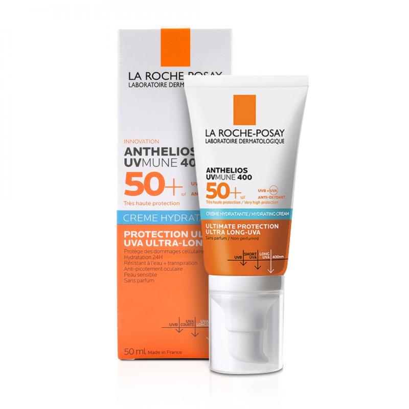 LA ROCHE Anthelios UV Mune Hydratine Cream SPF50 50ml. ลา โรช-โพเชย์ แอนเทลิโอส ยูวีมูน400 ไฮเดรทติ้ง ครีม เอสพีเอฟ50+