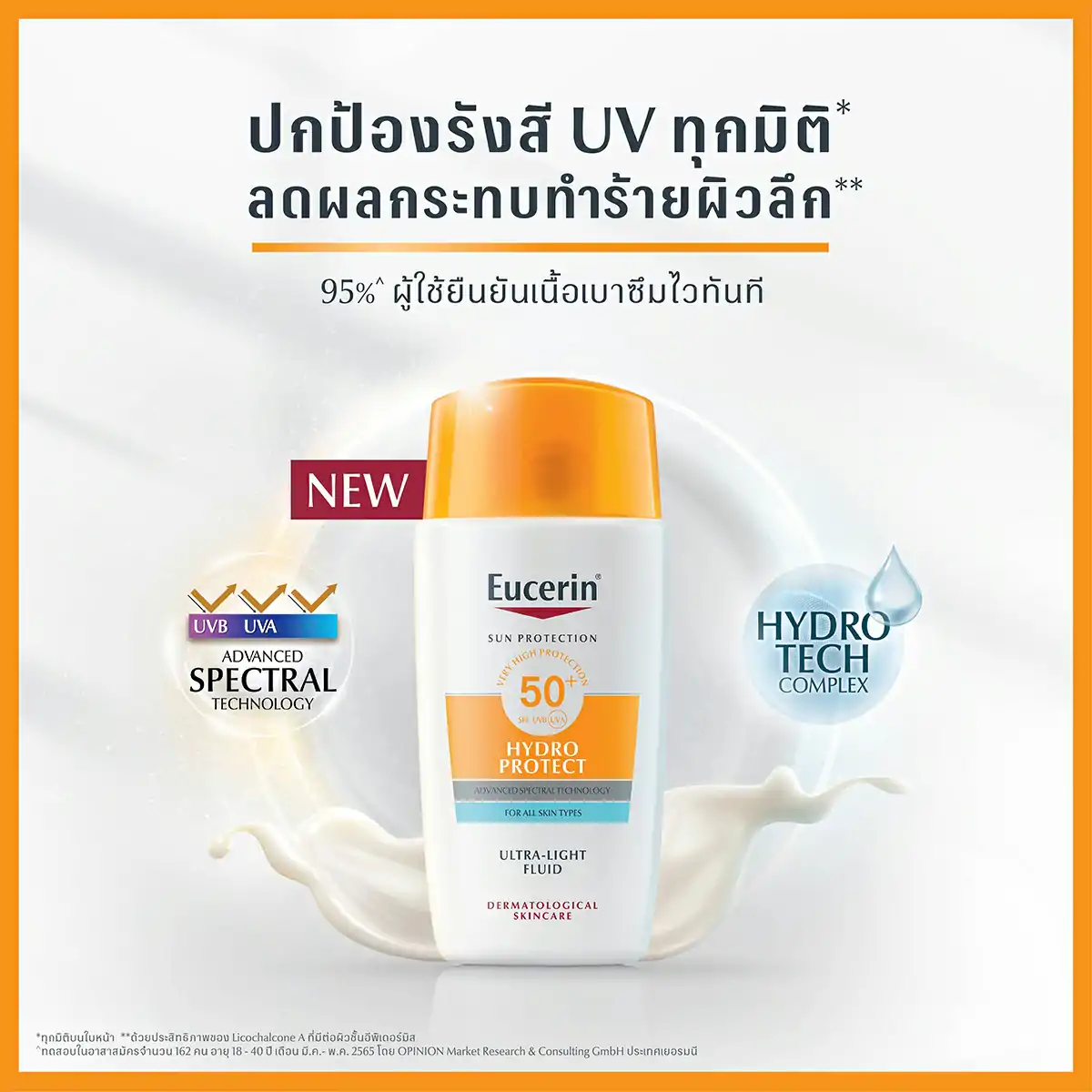 EUCERIN Sun Hydro Protect Ultra Light Fluid SPF50 50ml. ยูเซอริน ซัน ไฮโดร โพรเทค อัลตร้า ไลท์ ฟลูอิด เอสพีเอฟ50+ 50มล.