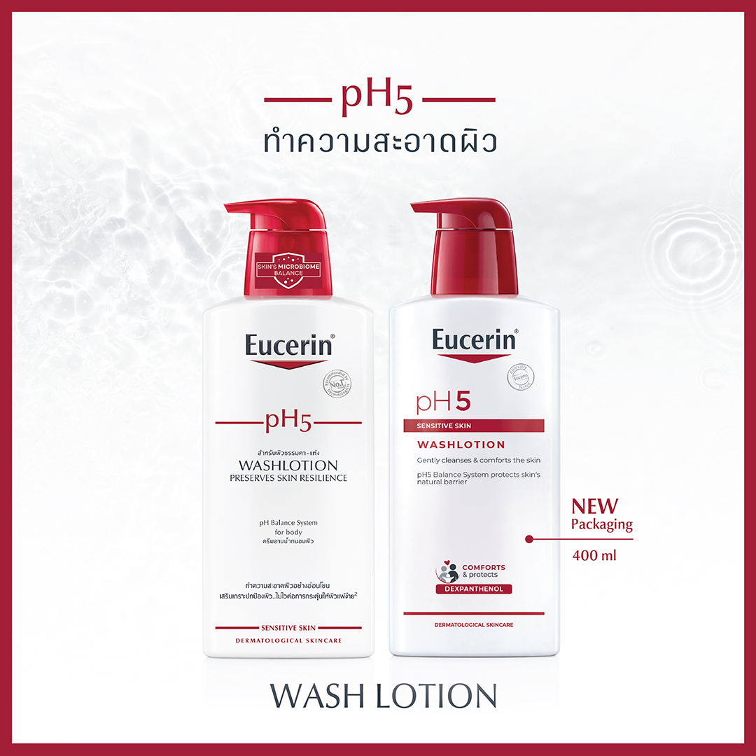 EUCERIN PH5 Sensitive Skin WashLotion 400ml. ยูเซอริน พีเอช5 เซ็นซิทีฟ สกิล วอชโลชั่น 400มล.