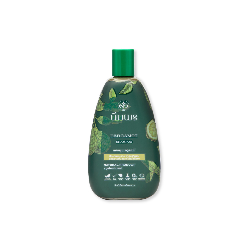 Nimporn Bergamot Shampoo 400Ml. นิ่มพรแชมพูมะกรูดแท้ (มะกรูดข้น)