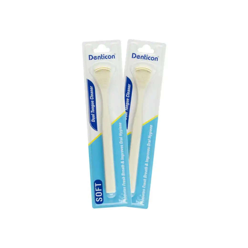 Denticon Dual Tongue Cleaner เดนติคอน อุปกรณ์ทำความสะอาดลิ้น ดูอัล