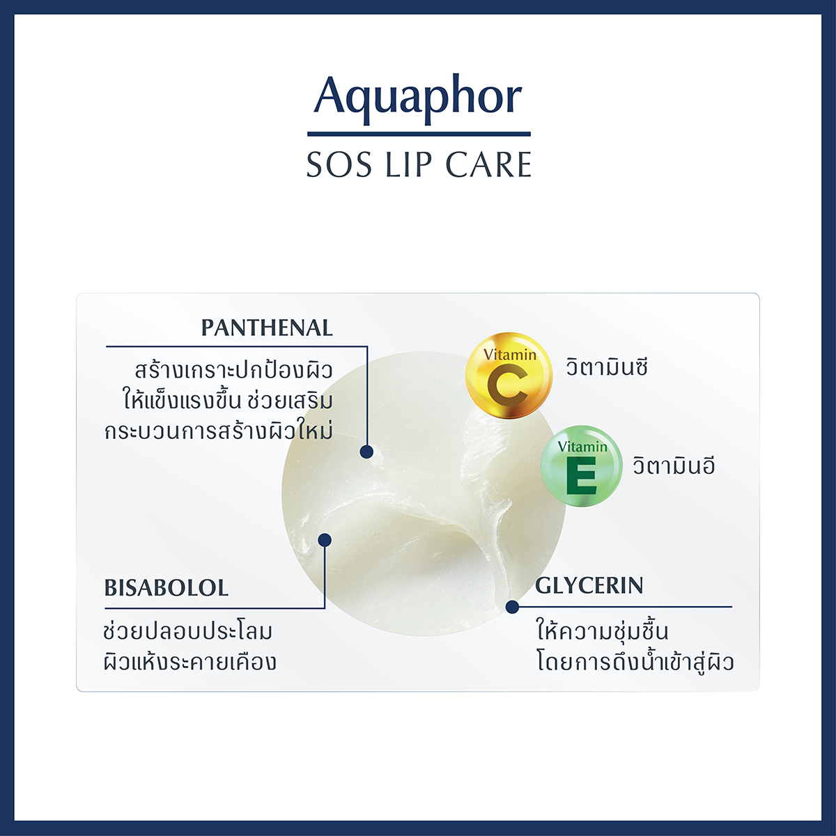 Eucerin Aquaphor Sos Lip Care 10ml. ยูเซอริน อควาฟอร์ เอสโอเอส ลิป แคร์