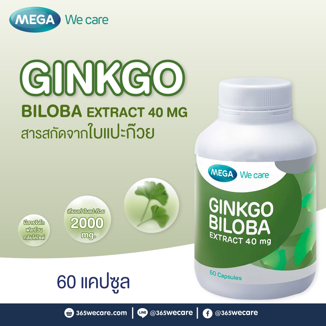 MEGA Ginkgo Biloba Extract 40 mg.