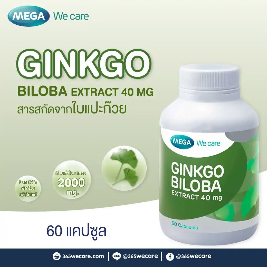 MEGA Ginkgo Biloba Extract 40 mg.