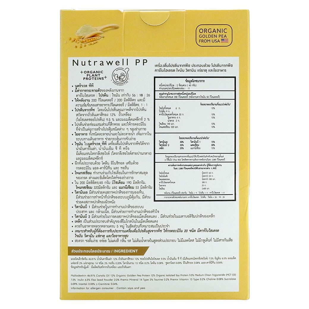 PROWELL Nutra Well PP 480g.(Plant Based Protein) โปรเวล นูตร้าเวล พีพี