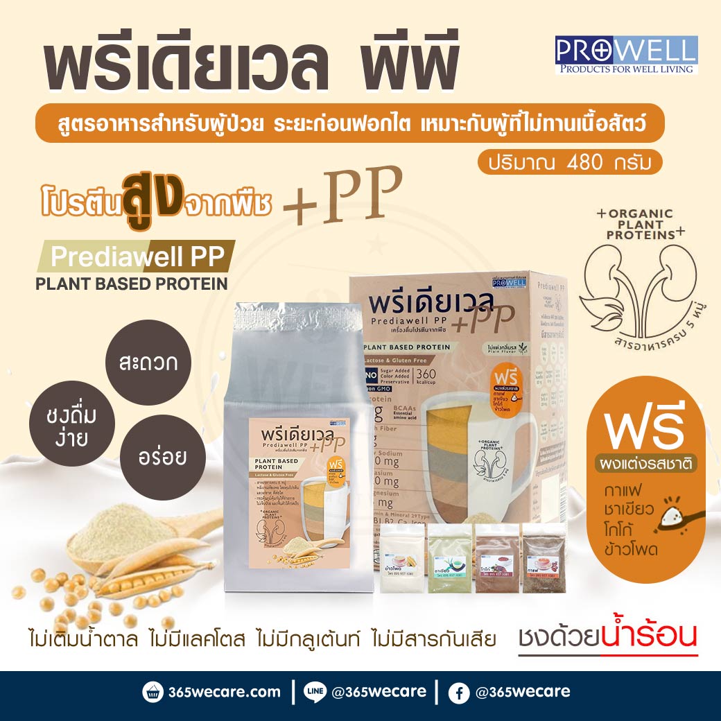 PROWELL Predia Well PP 480g.(Plant Based Protein) โปรเวล พรีเดียเวล พีพี
