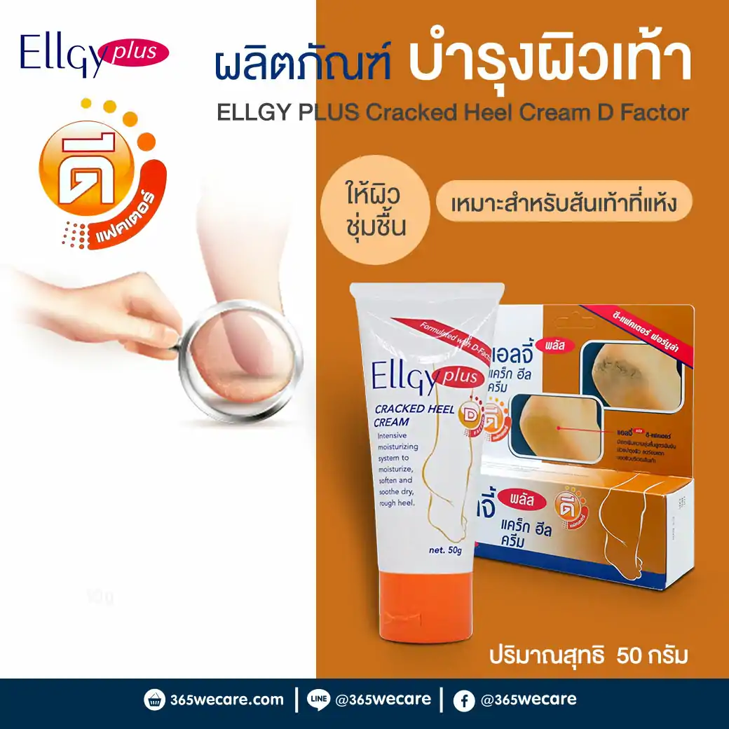 ELLGY PLUS Cracked Heel Cream D Factor 50g. แอลจี้ พลัส แคร็ก ฮีล ครัม ดี แฟคเตอร์