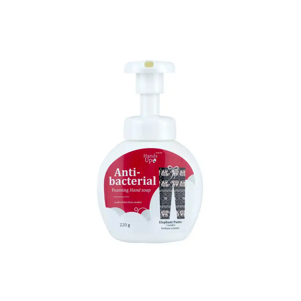 Hand Up Anti-bacterial Foaming Hand Soap 220g. Elephant Pants แฮนด์อัพ แอนตี้แบคทีเรียล โฟมมิ่งแฮนด์ โซป กลิ่น กางเกงช้าง