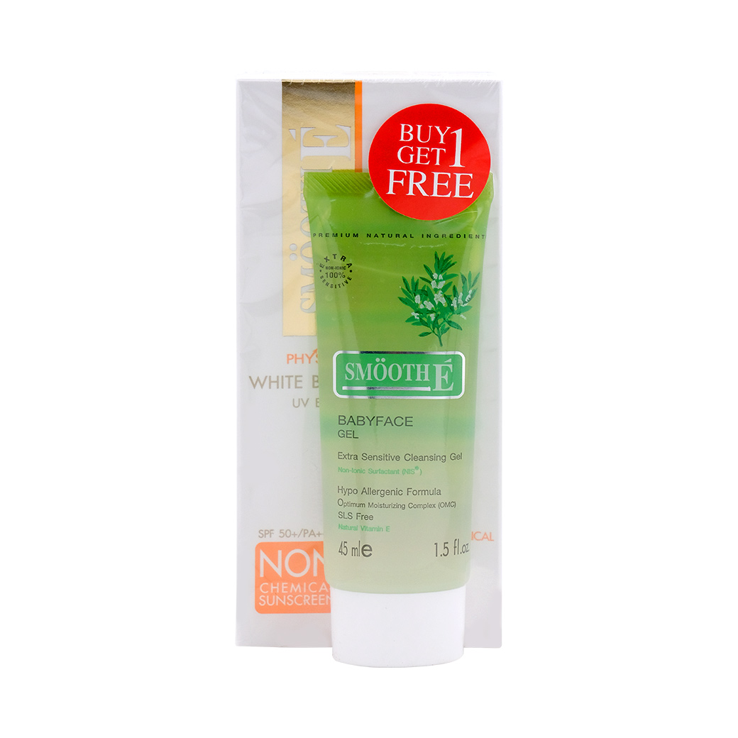 Smooth E Physical Beige Sunscreen SPF 50+ PA+++ Free Gel 1.5oz สมูทอี พิซีคอล ซันสกรีน เอสพีเอฟ 50+ / PA+++ เบจ