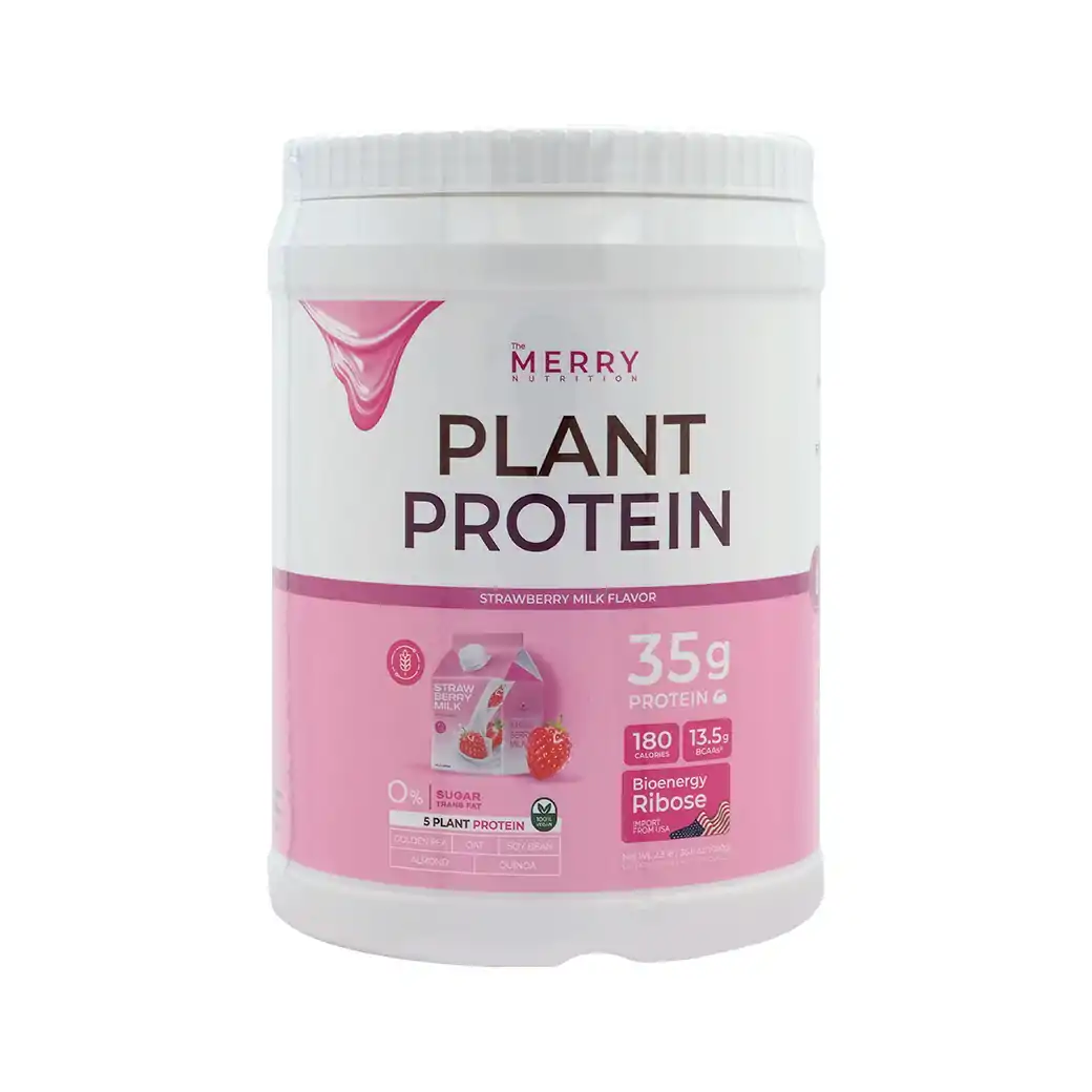 MERRY Plant Protein Strawberry 1050 g.เมอร์รี่ แพลนท์ โปรตีน กลิ่นสตรอว์เบอร์รี่
