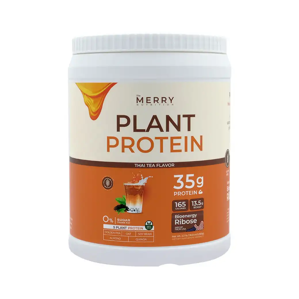 MERRY Plant Protein Thai Tea 1050 g. เมอร์รี่ แพลนท์ โปรตีน ดาร์ก กลิ่นชาไทย