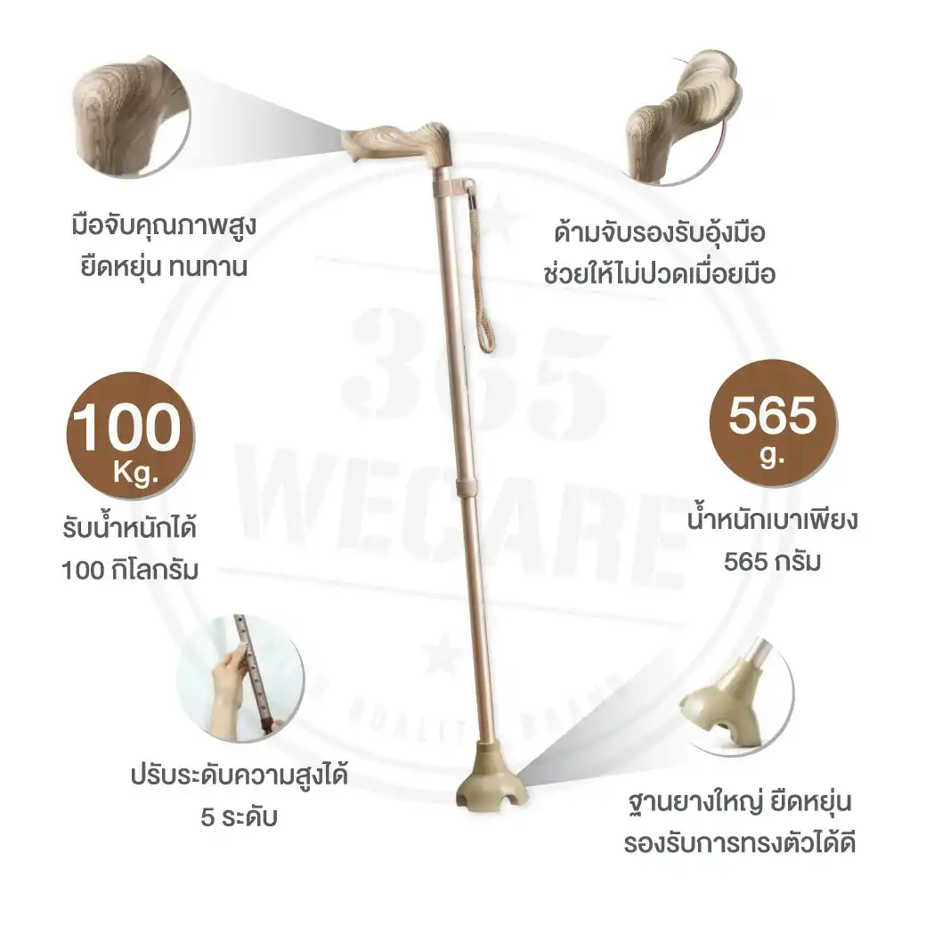 Nurture Merry Sticks Ergonomic Can (Gold-Left) ไม้เท้ารองรับสรีระ ซ้าย
