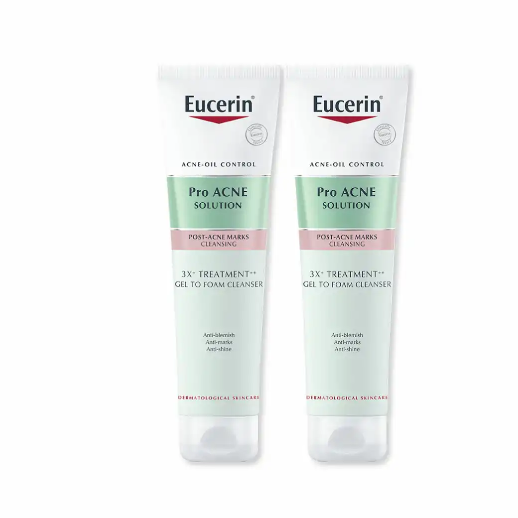 Eucerin Pro Acne Solution 3X Treatment Gel to Foam Cleanser 150g.ยูเซอริน โปรแอคเน่ โซลูชั่น 3 เอ็กซ์ ทรีตเมนต์ เจลทูโฟม คลีนเซอร์