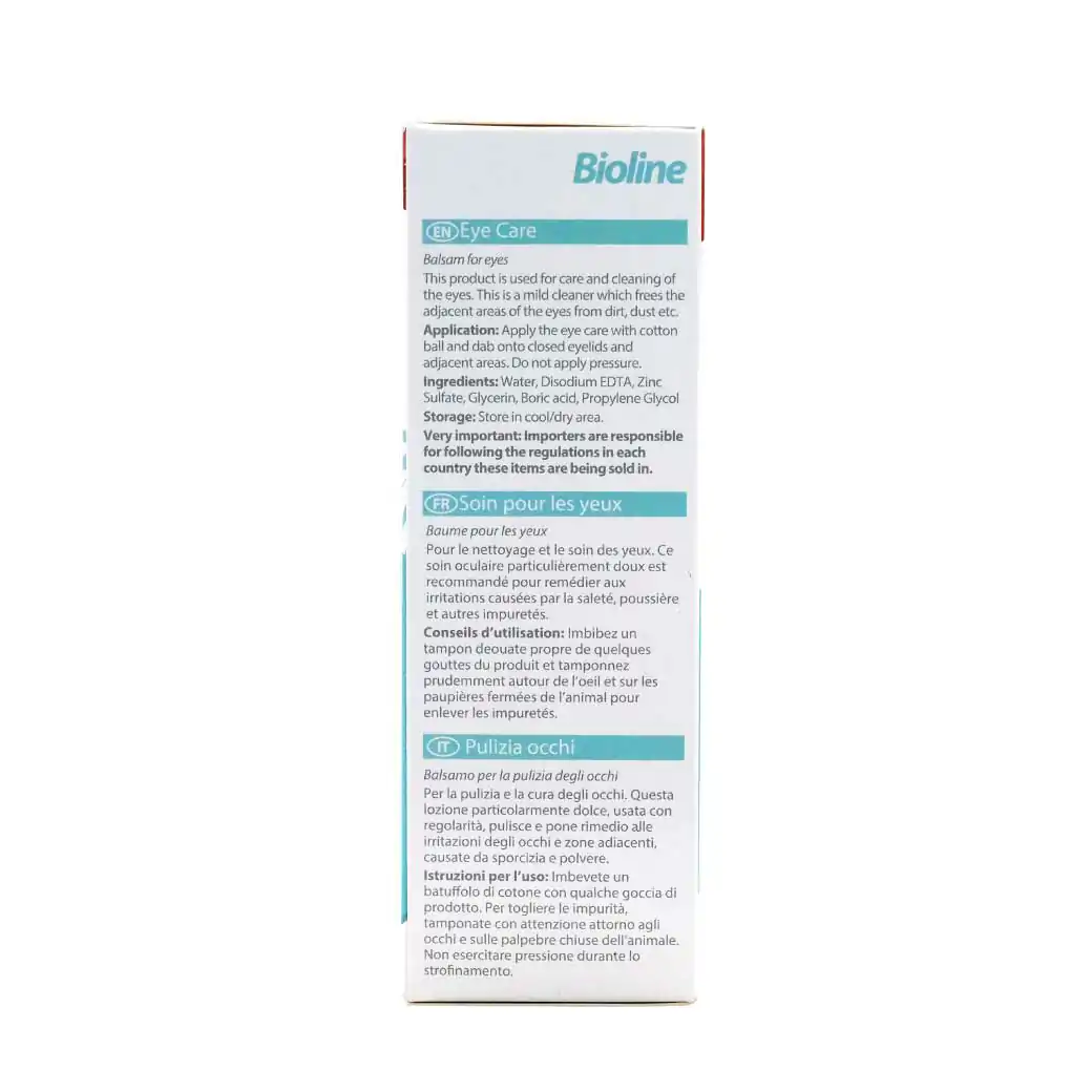 BIOLINE Eye Care 50ml. ไบโอไลน์ น้ำยาทำความสะอาดรอบดวงตา สำหรับสุนัข แมว และกระต่าย