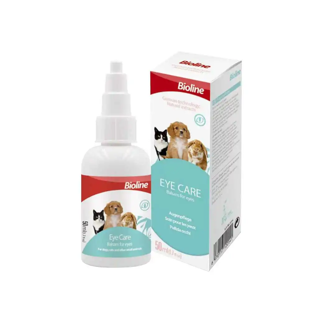 BIOLINE Eye Care 50ml. ไบโอไลน์ น้ำยาทำความสะอาดรอบดวงตา สำหรับสุนัข แมว และกระต่าย