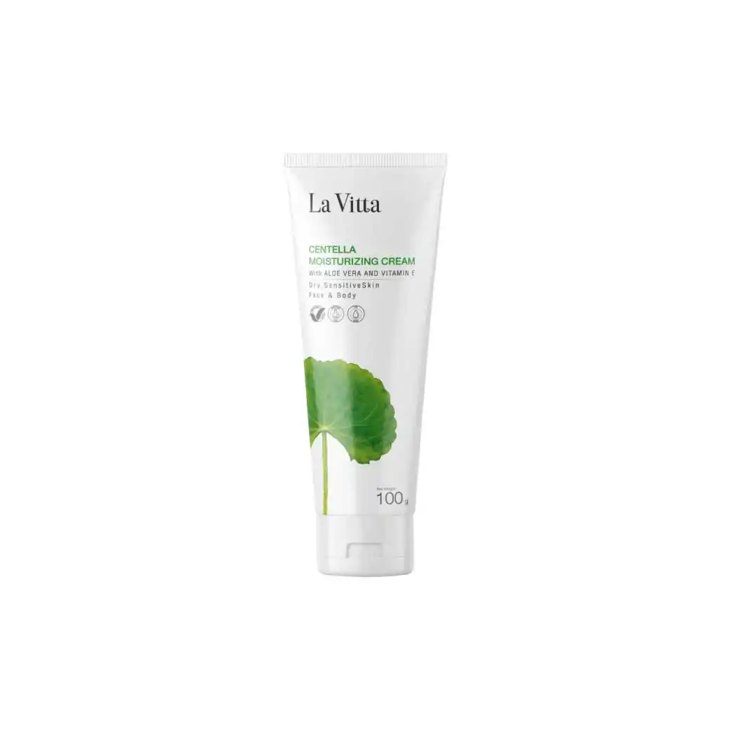 La Vitta Centella Moisturizing Cream With Aloe Vera And Vitamin E 100g. ลา วิตต้า เซนเทลล่า มอยเจอร์ไรซิ่ง ครีม วิท อโล เวร่า แอนด์ วิตามิน อี