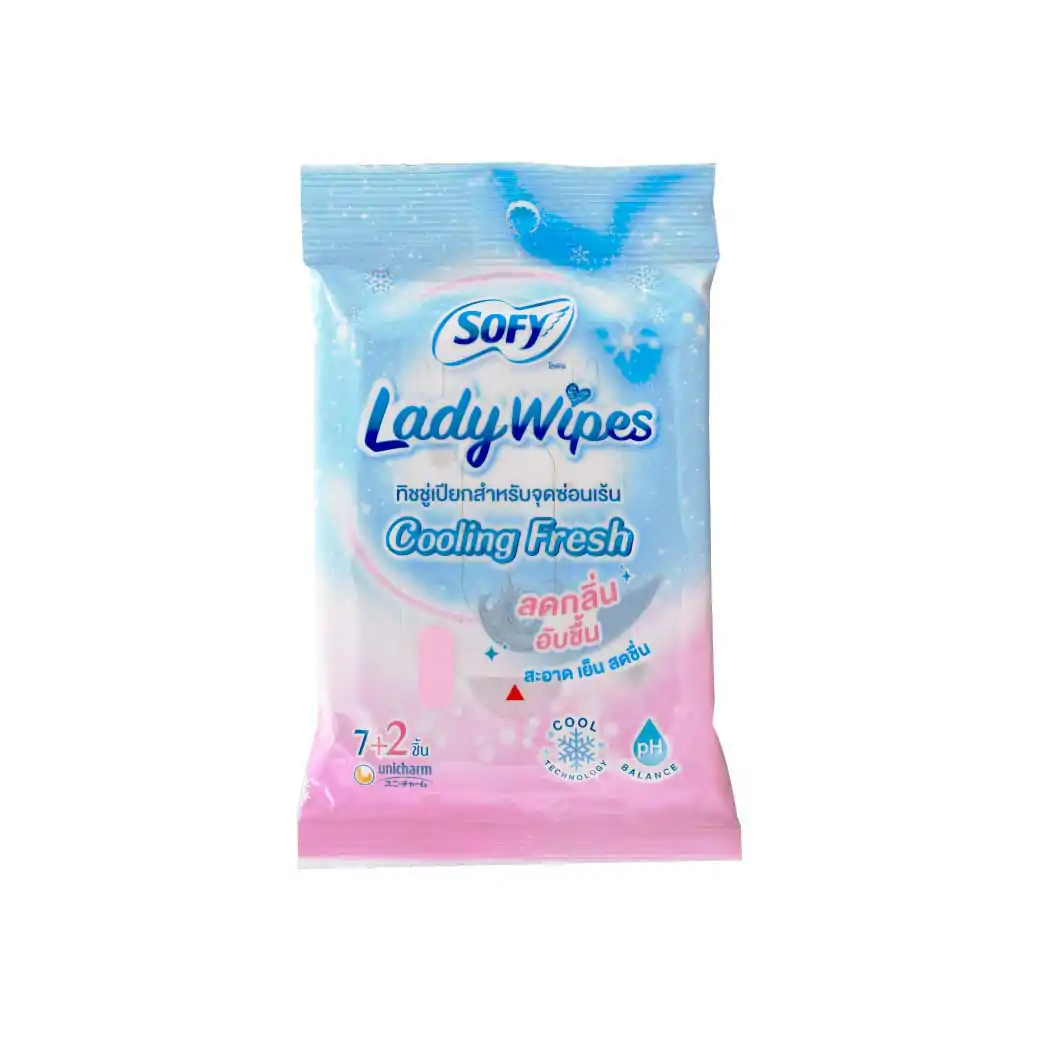 SOFY Lady Wipes Cooling Fresh 7+2ชิ้น โซฟี เลดี้ ไวพส์ คูลลิ่ง เฟรช