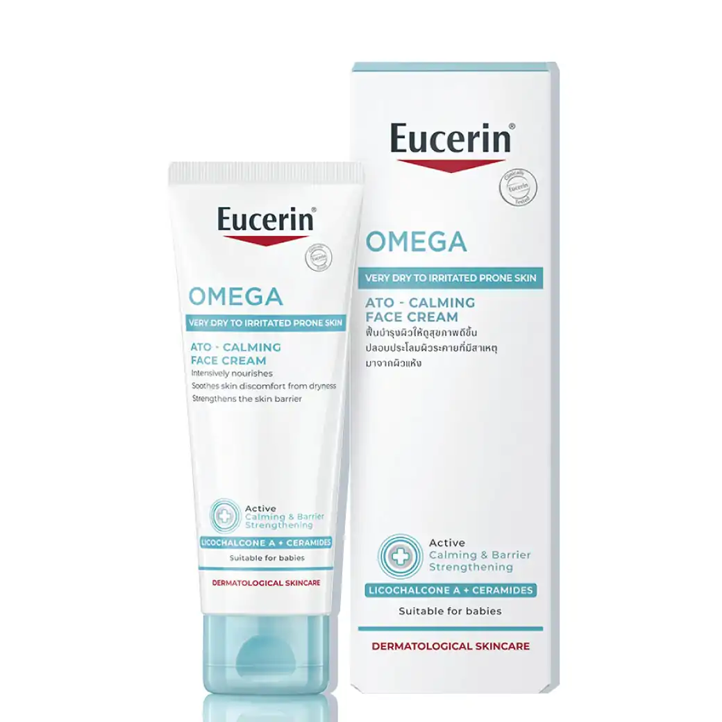 EUCERIN Omega Ato-Calming Face Cream 50ml. ยูเซอริน โอเมก้า เอโท-คาล์มมิ่ง เฟซ ครีม